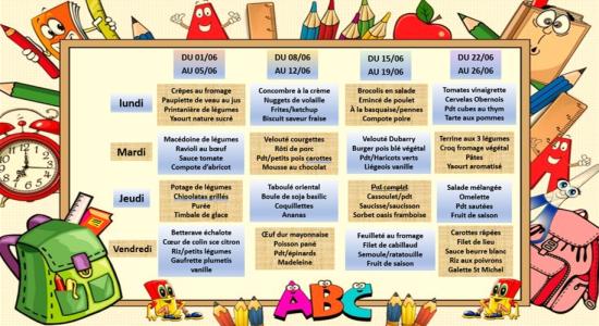 Menu scolaire