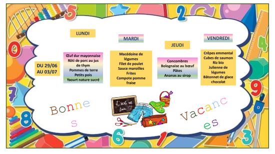 Menu scolaire