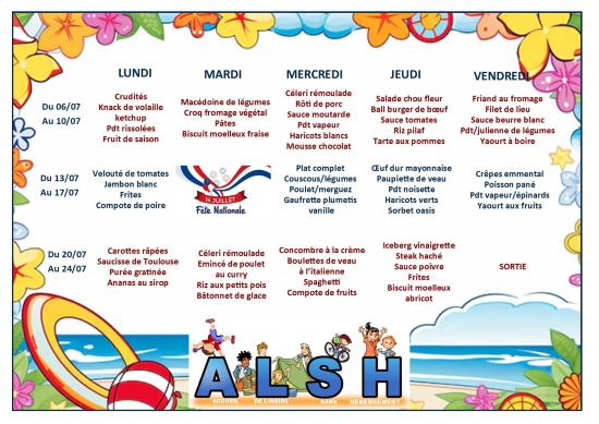 Menu scolaire